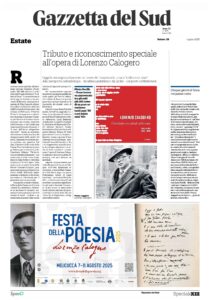 Gazzetta del Sud Reggio Calabria FestadellaPoesia LorenzoCalogero