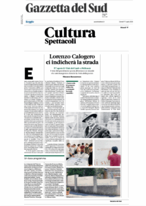 Gazzetta del Sud Reggio Calabria 17 Luglio 2025 Festa della Poesia Lorenzo Calogero