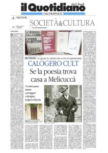 Il Quotidiano del Sud Lorenzo Calogero 8 10 2025 EDIZIONI LYRIKS